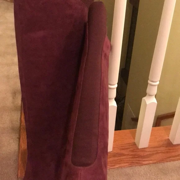 Enzo Angiolini NWT burgundy real suede elasticized calfplatform boots …